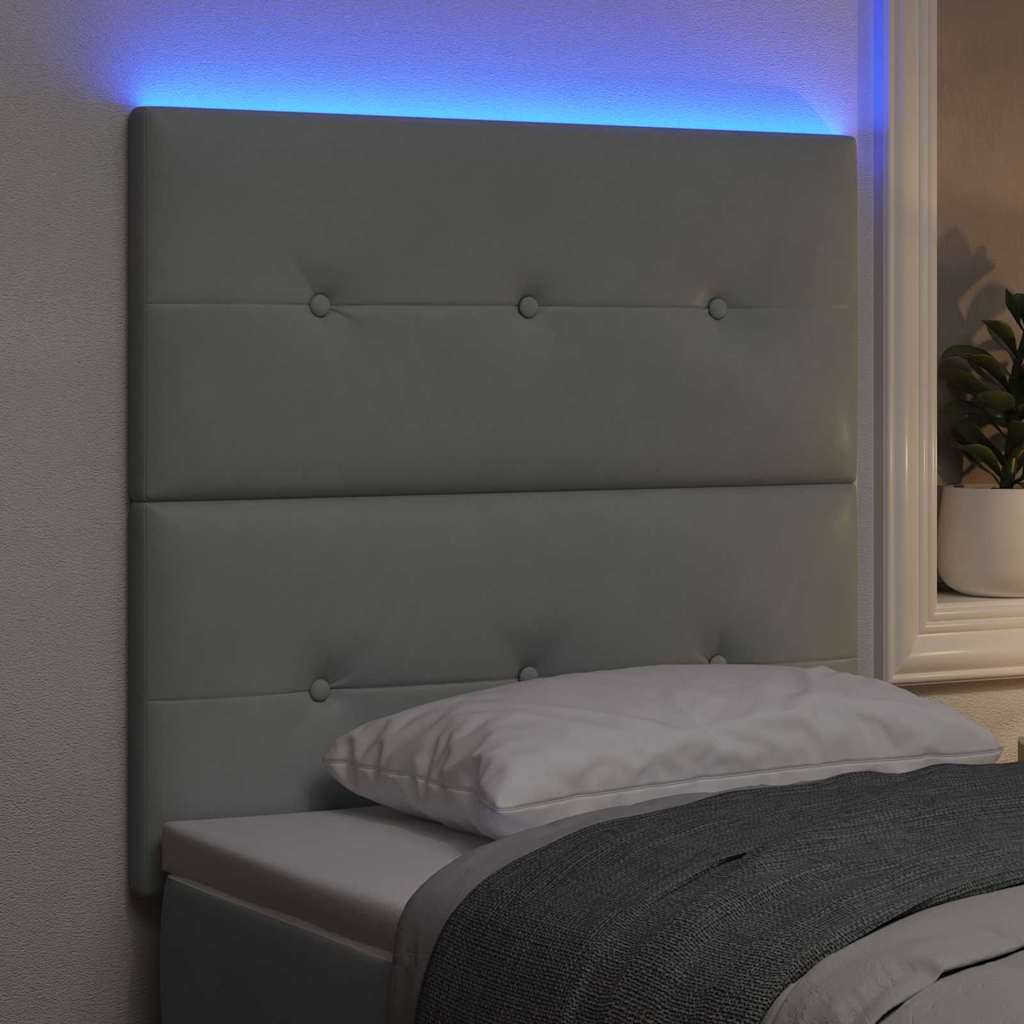 LED glava kreveta s LED trakama Svijetlo siva 100 cm Baršun