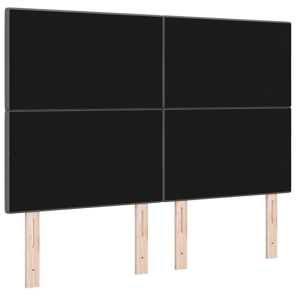 LED glava kreveta s LED trakama Tamno siva 144 cm tkanina