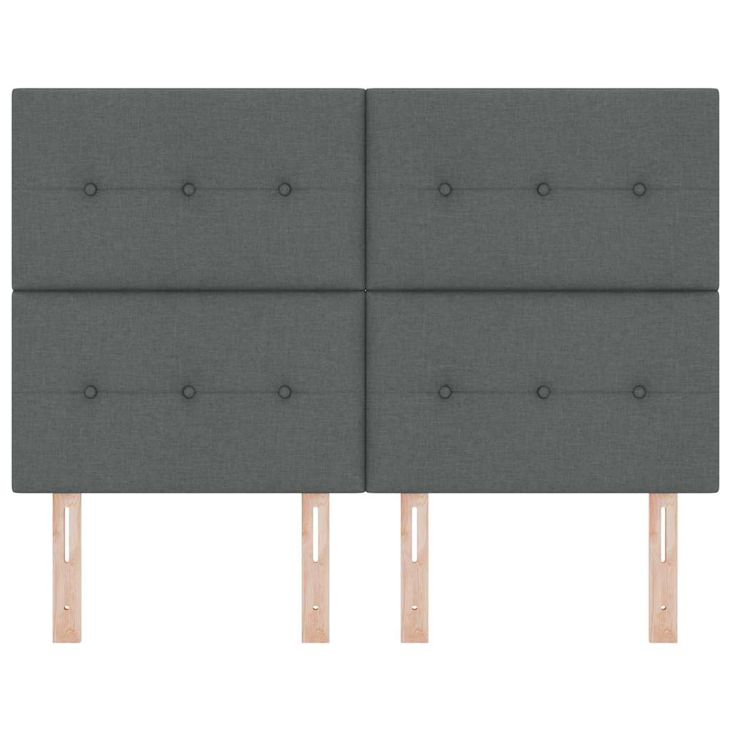 LED glava kreveta s LED trakama Tamno siva 144 cm tkanina