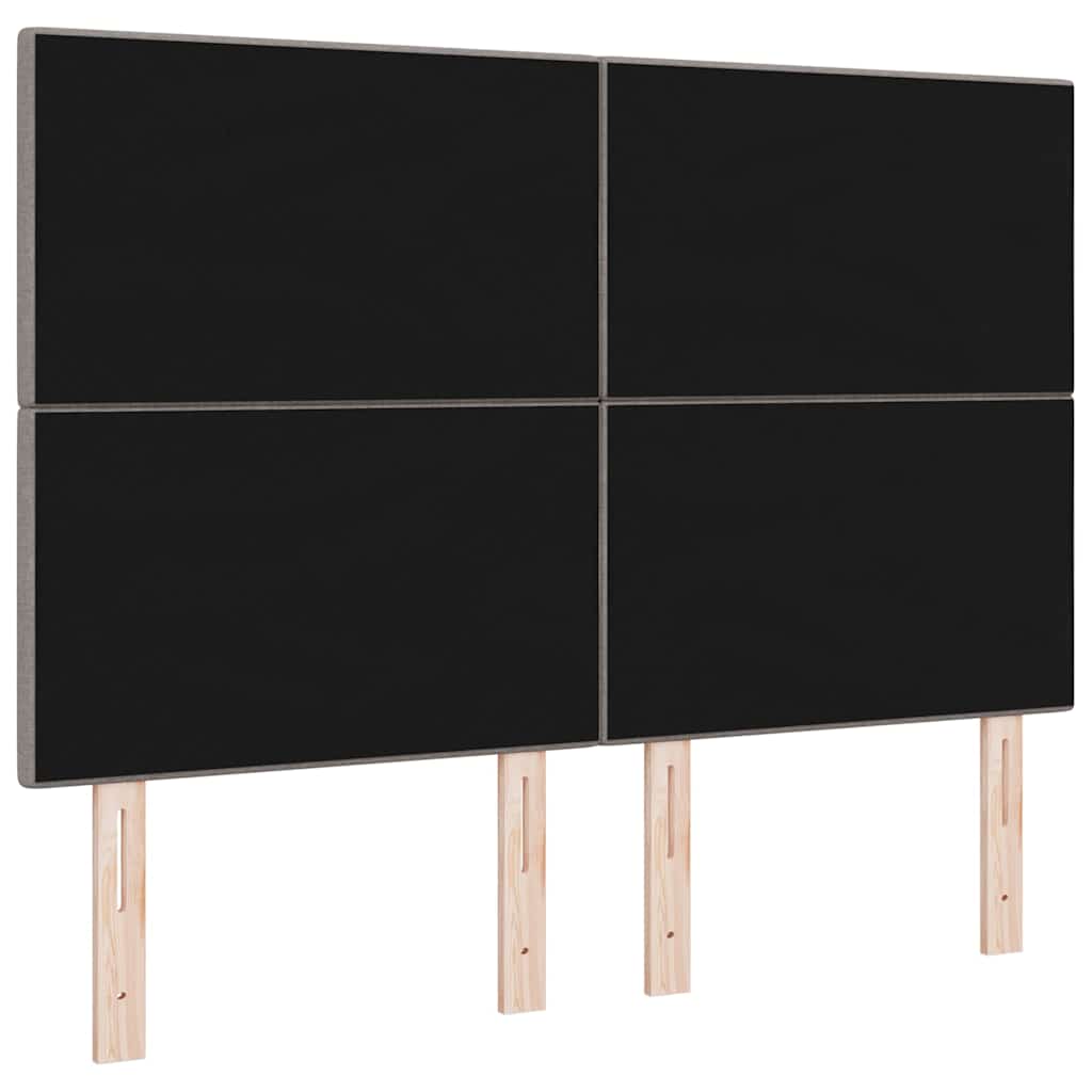 LED glava kreveta s LED trakama Sivo-smeđa 144 cm tkanina