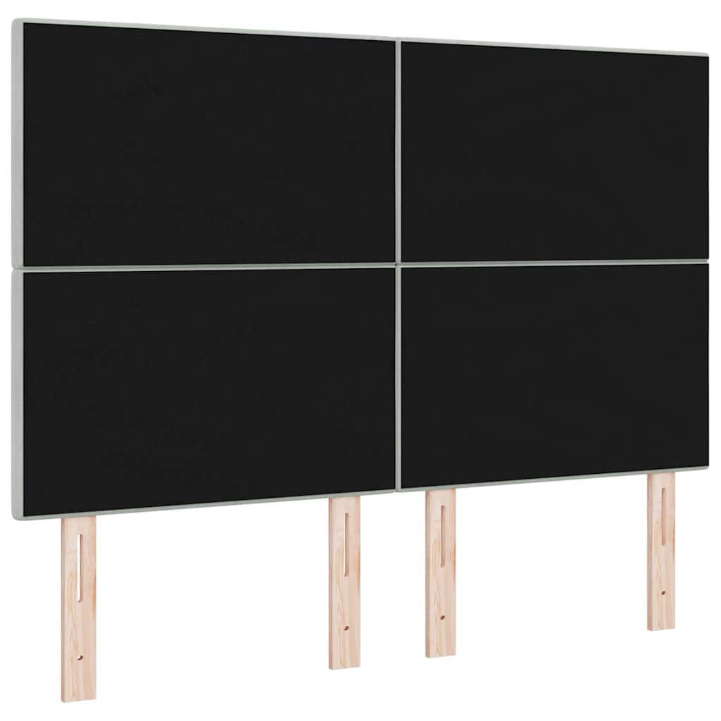 LED glava kreveta s LED trakama Svijetlo siva 144 cm Baršun