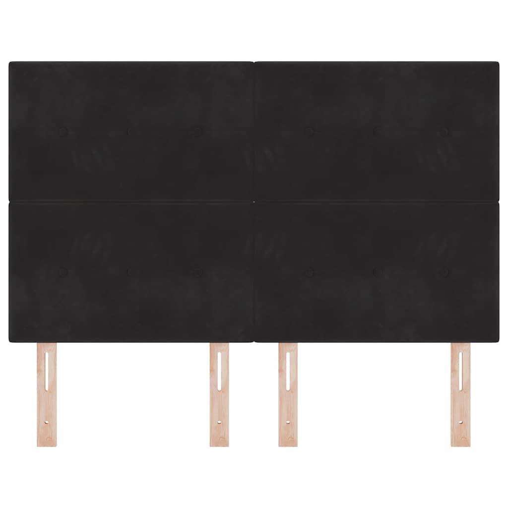 LED glava kreveta s LED trakama Crna 144 cm Baršun