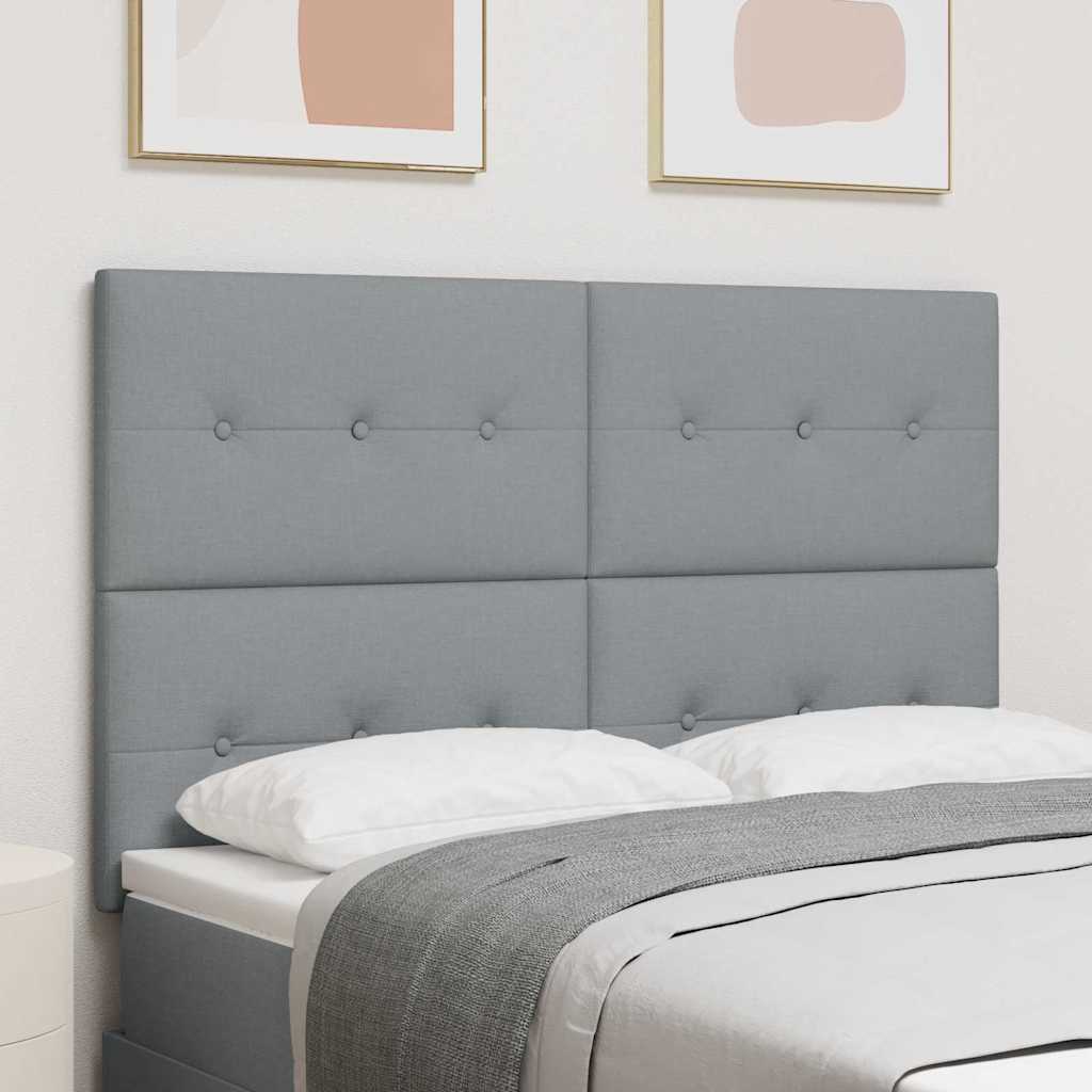 LED glava kreveta s LED trakama Svijetlo siva 160 cm tkanina
