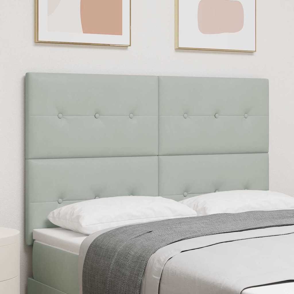 LED glava kreveta s LED trakama Svijetlo siva 160 cm Baršun