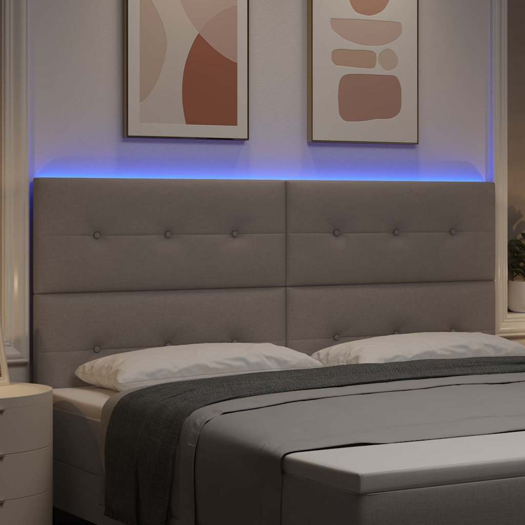 LED glava kreveta Sivo-smeđa tkanina