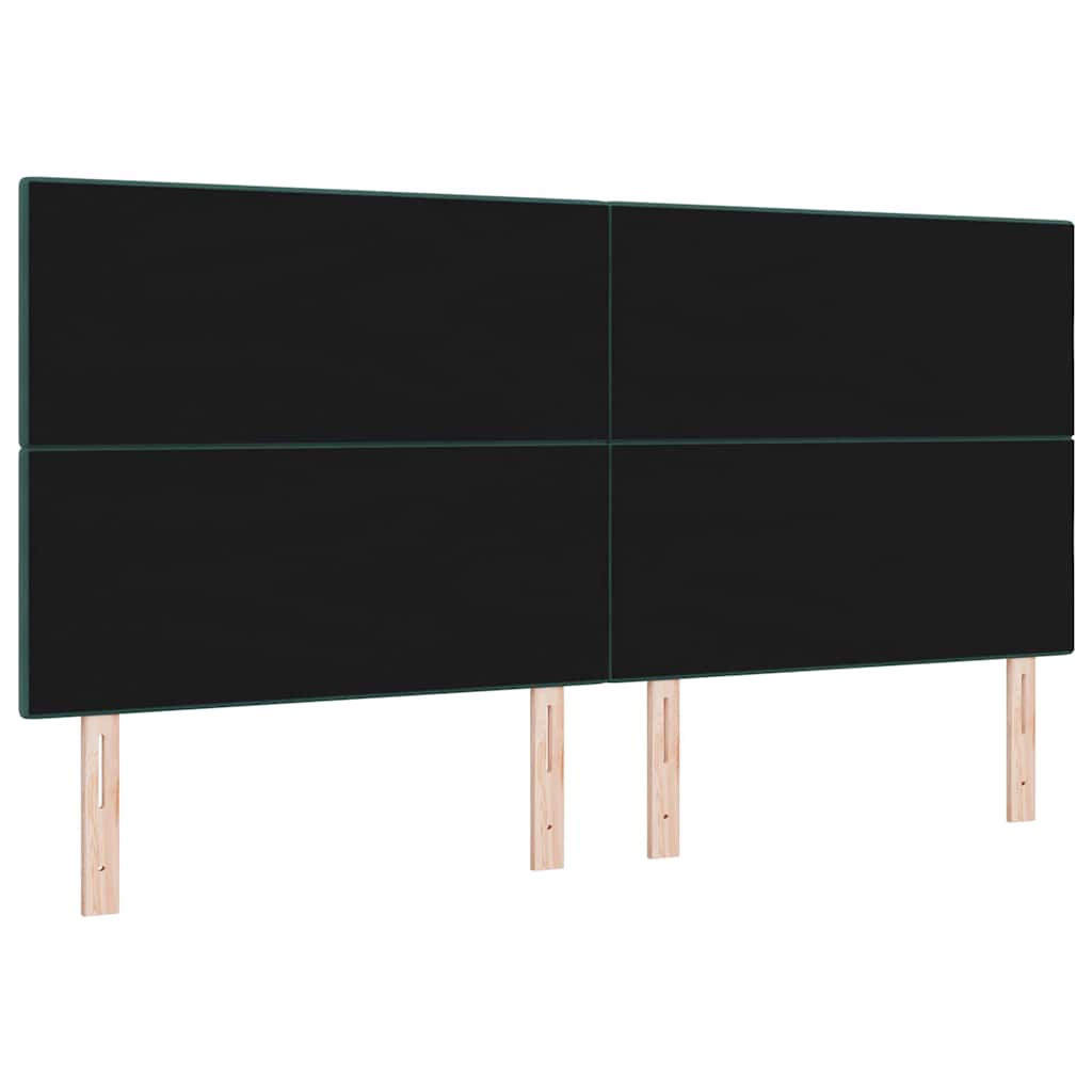 LED glava kreveta s LED trakama Zelena 200 cm Baršun