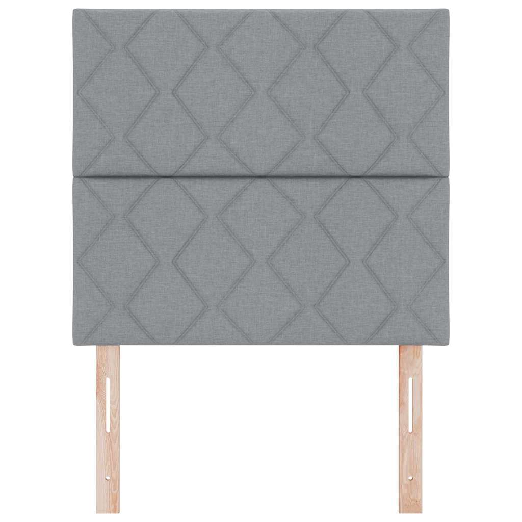 LED glava kreveta Svijetlo siva 90 cm tkanina