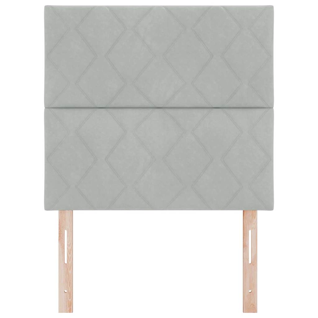 LED glava kreveta Svijetlo siva 90 cm Baršun