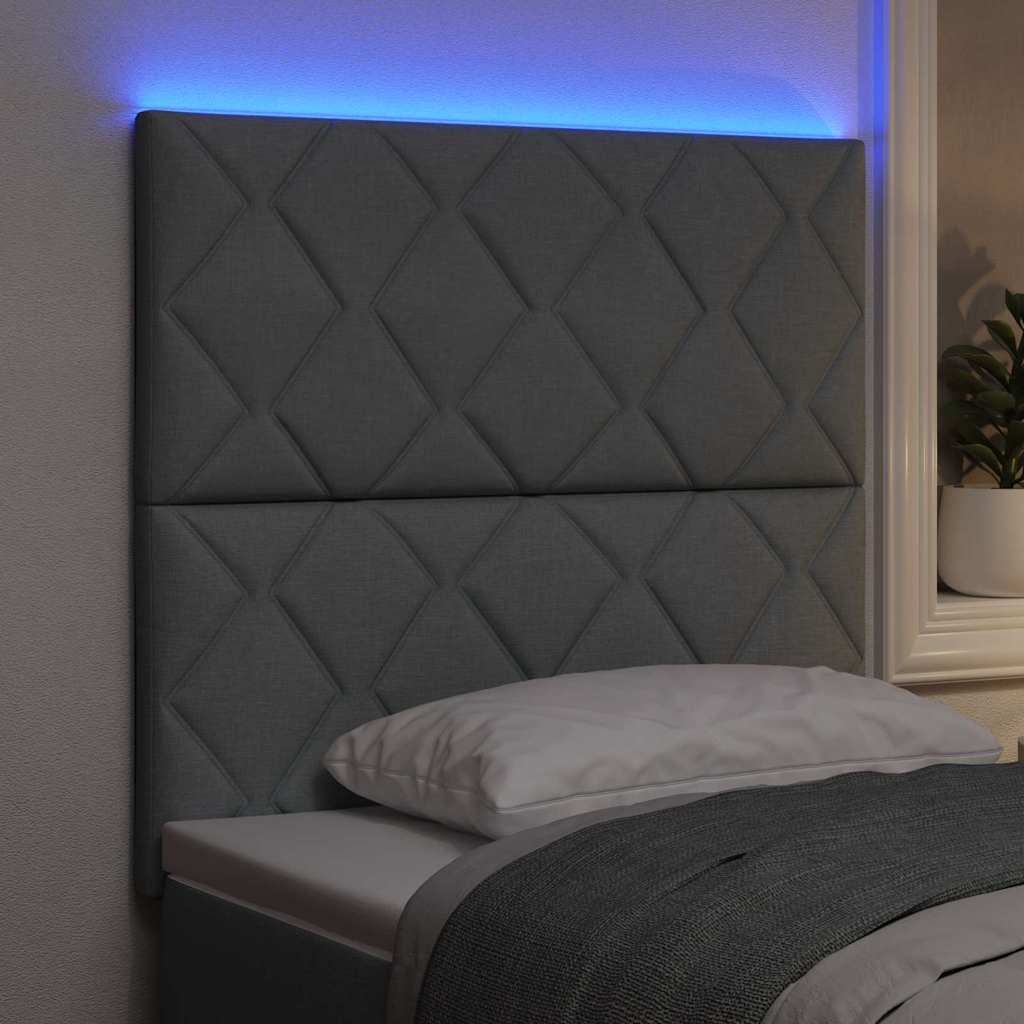LED glava kreveta Svijetlo siva 100 cm tkanina