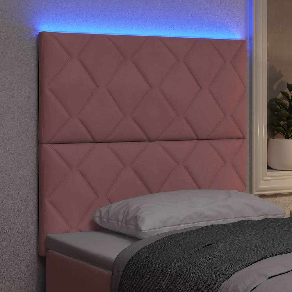 LED glava kreveta Ružičasta 100 cm Baršun