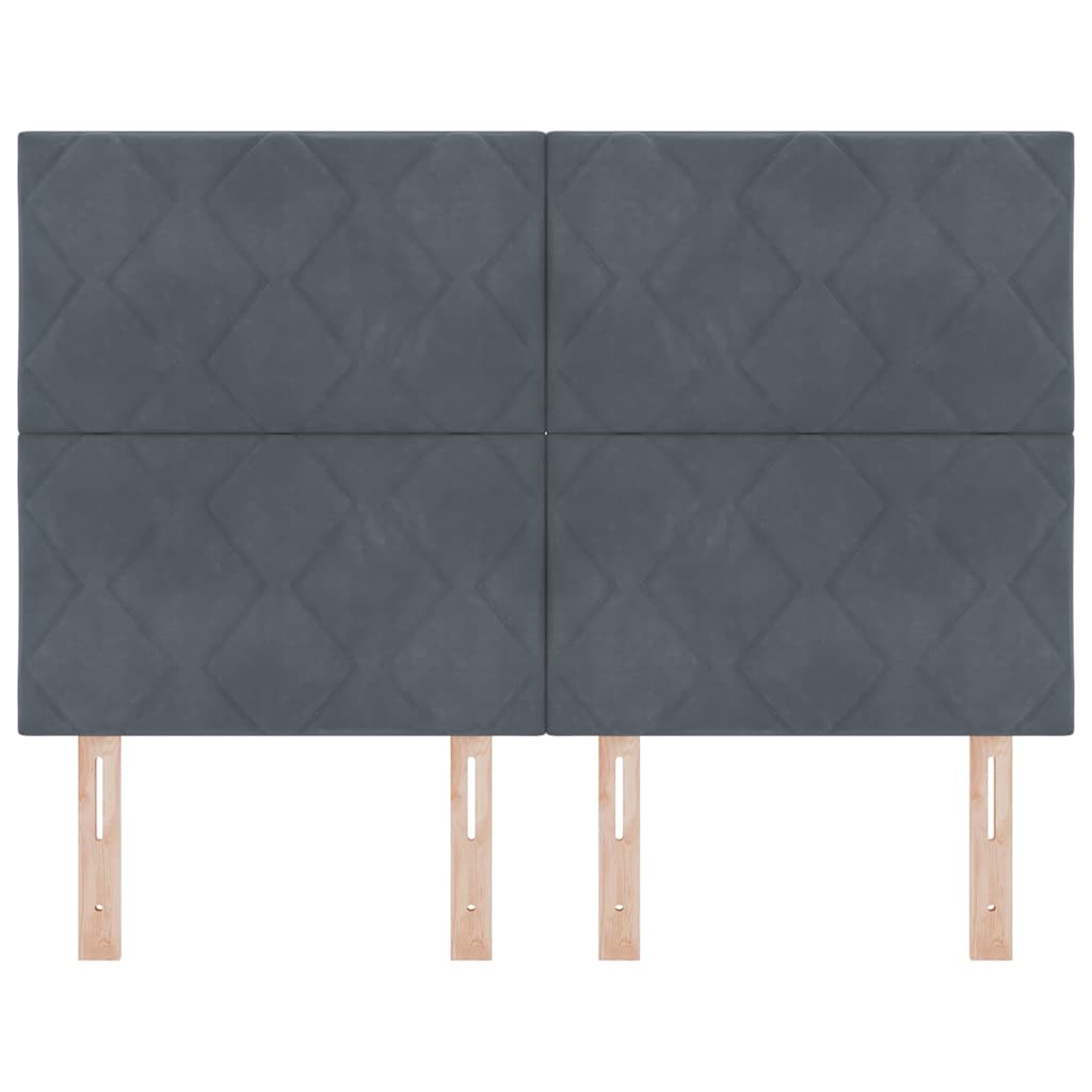 LED glava kreveta Tamno siva 144 cm Baršun