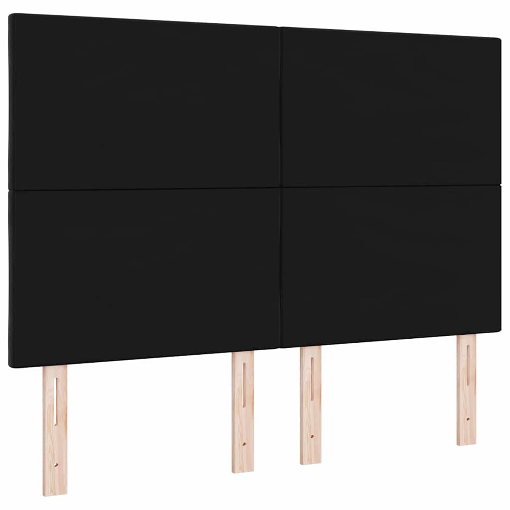 LED glava kreveta Crna 144 cm Baršun