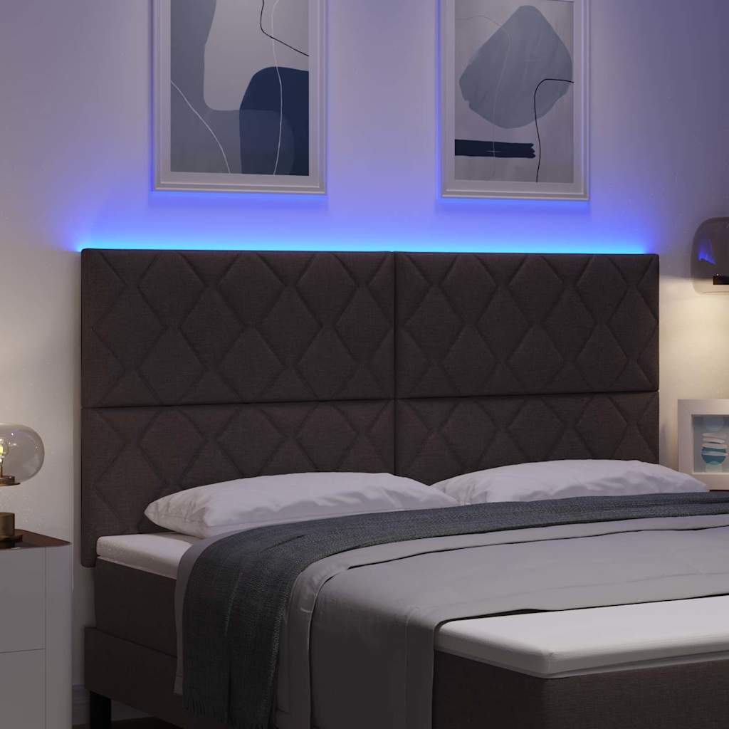 LED glava kreveta Smeđa 180 cm tkanina