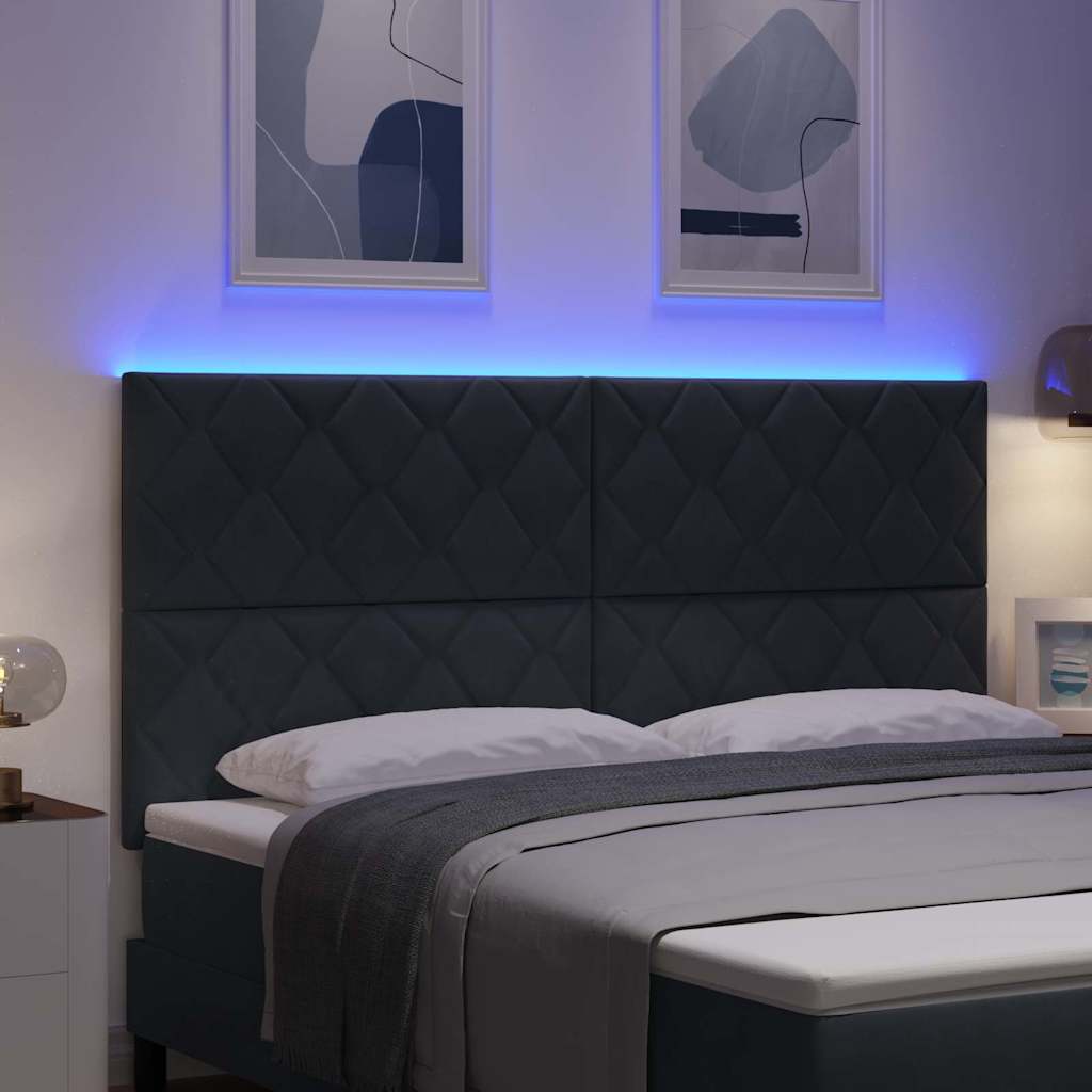 LED glava kreveta Tamno siva 180 cm Baršun