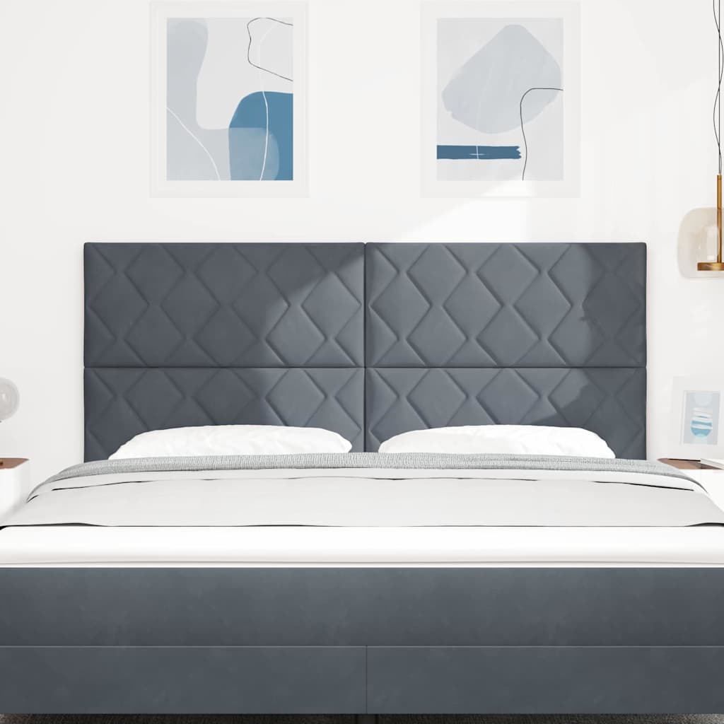 LED glava kreveta Tamno siva 180 cm Baršun