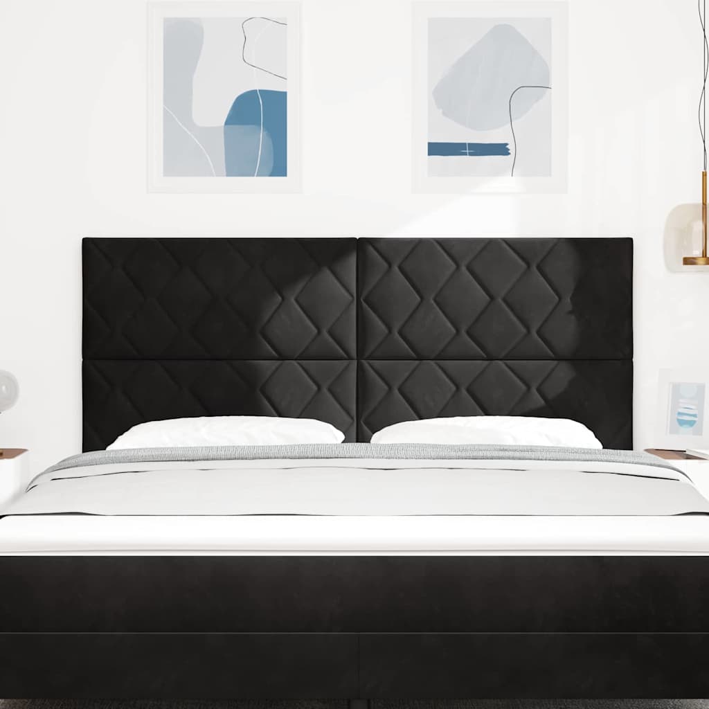 LED glava kreveta Crna 180 cm Baršun