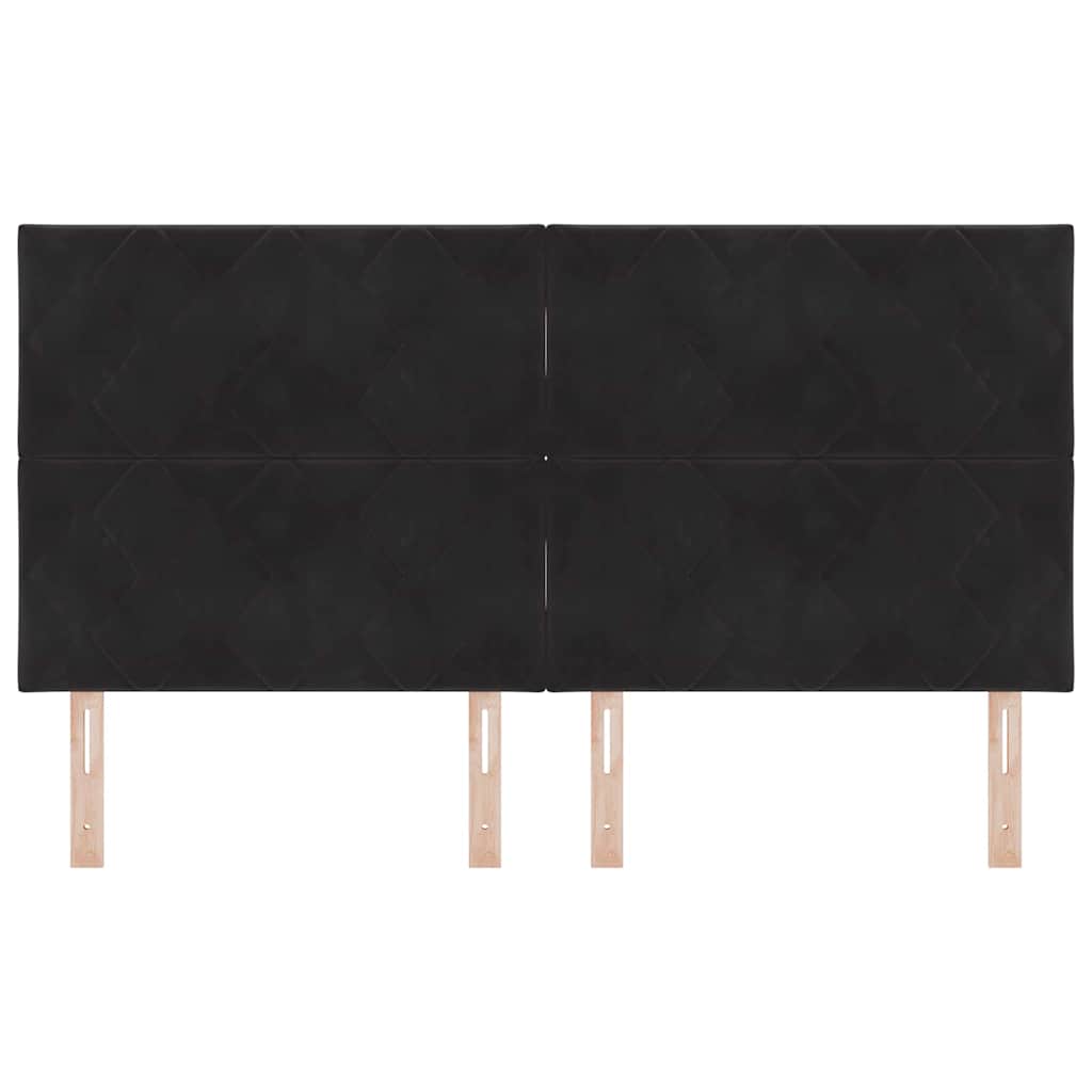 LED glava kreveta Crna 180 cm Baršun