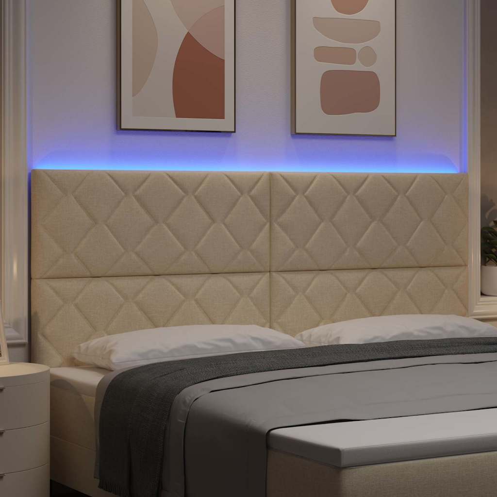 LED glava kreveta Krema 200 cm tkanina