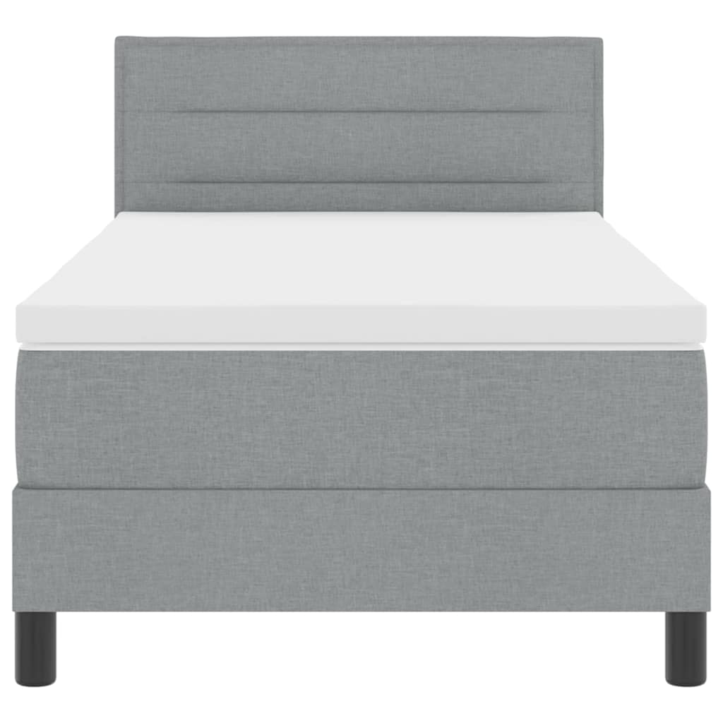 Krevet s opruga kutije Svijetlo siva 90 x 190 cm tkanina