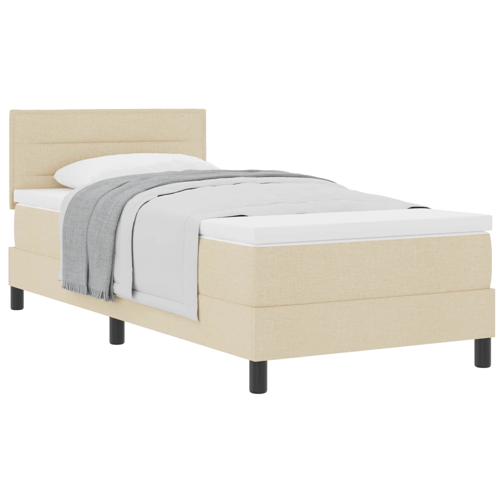 Krevet s opruga kutije s jastukom Krema 90 x 190 cm tkanina