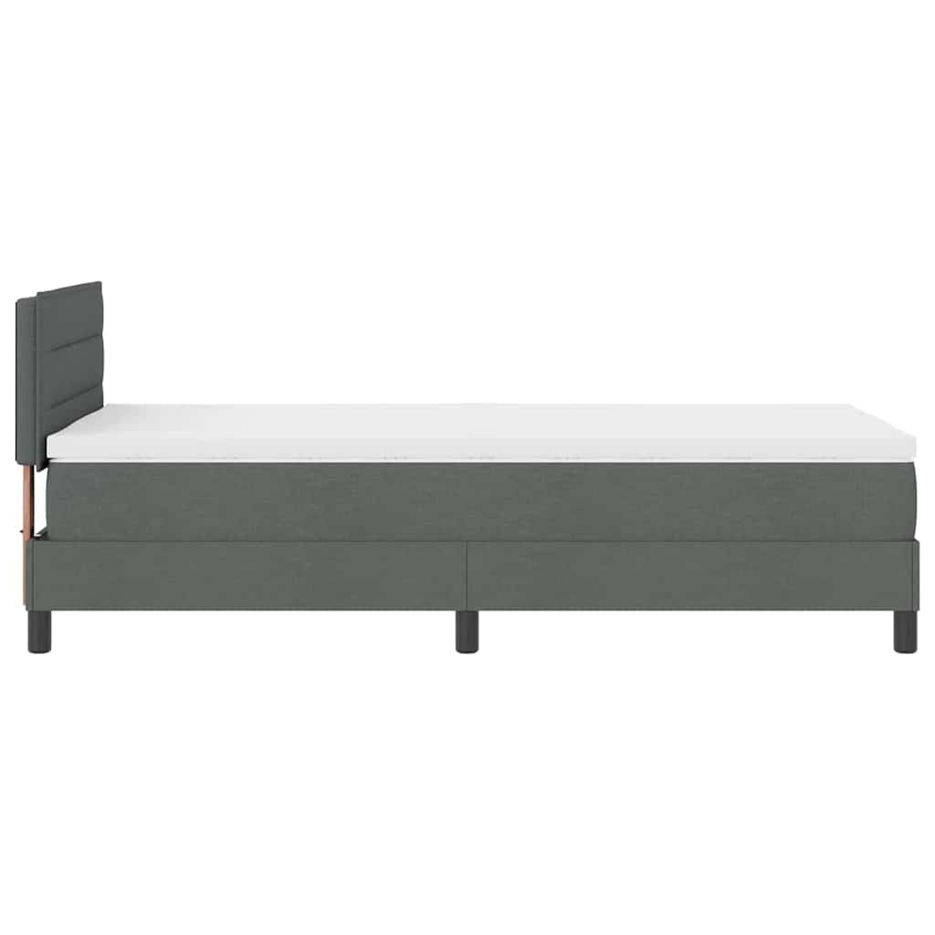 Krevet s opruga kutije Tamno siva 90 x 200 cm tkanina
