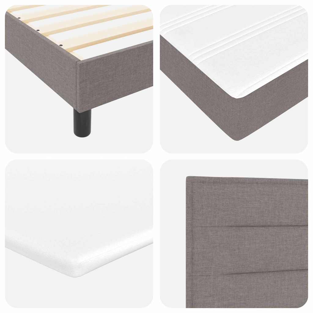 Krevet s opruga kutije Sivo-smeđa 140 x 190 cm tkanina