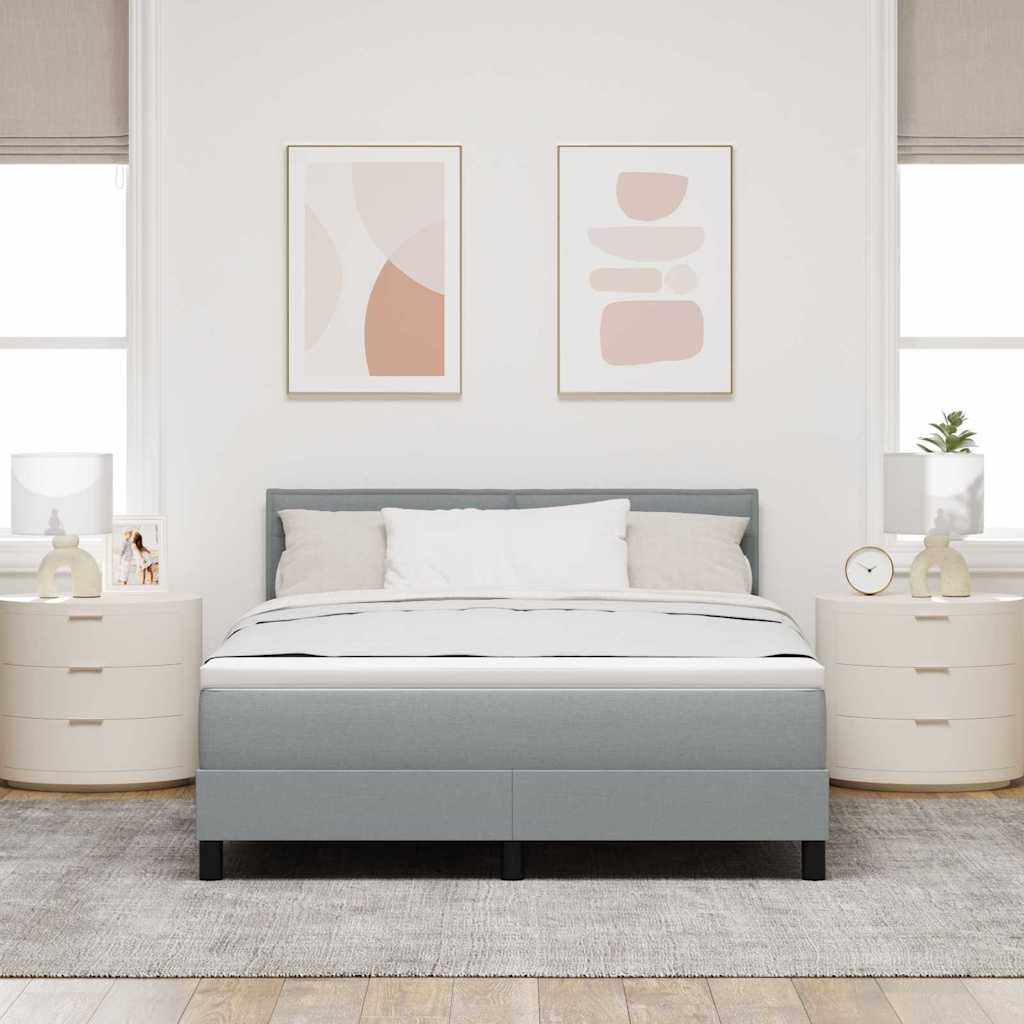 Krevet s opruga kutije Svijetlo siva 160 x 200 cm tkanina