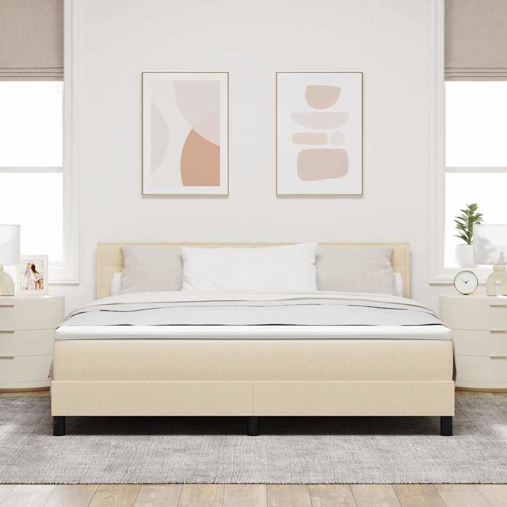 Krevet s opruga kutije s jastukom Krema 180 x 200 cm tkanina