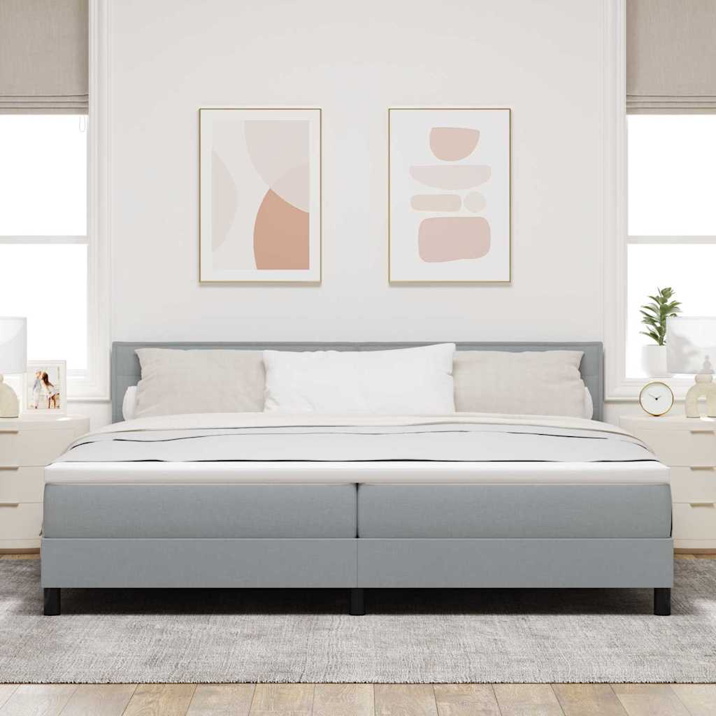 Krevet s opruga kutije Svijetlo siva 200 x 200 cm tkanina