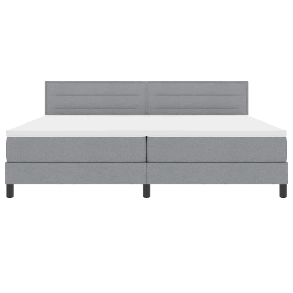 Krevet s opruga kutije Svijetlo siva 200 x 200 cm tkanina