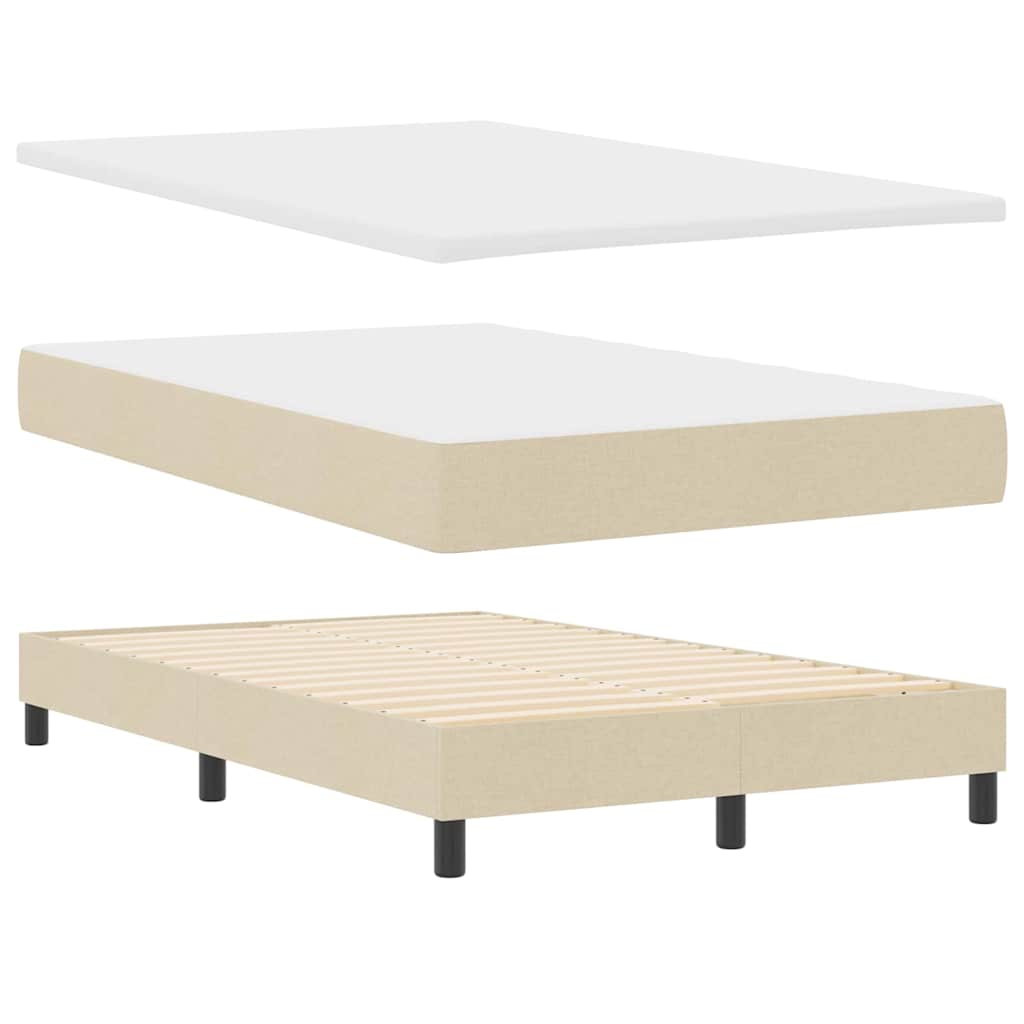 Krevet s opruga kutije s uzglavljem Krema 120 x 200 cm tkanina