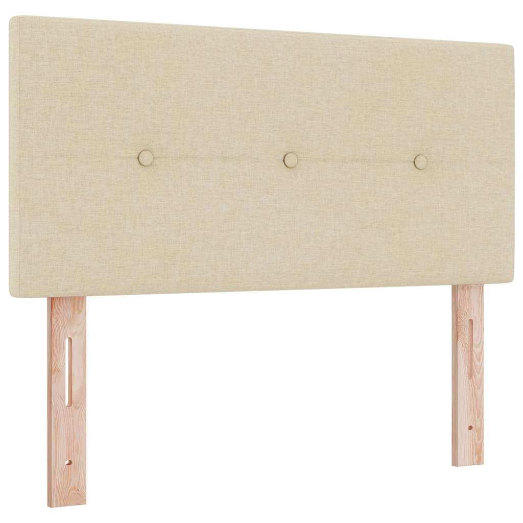 Krevet s opruga kutije s uzglavljem Krema 120 x 200 cm tkanina