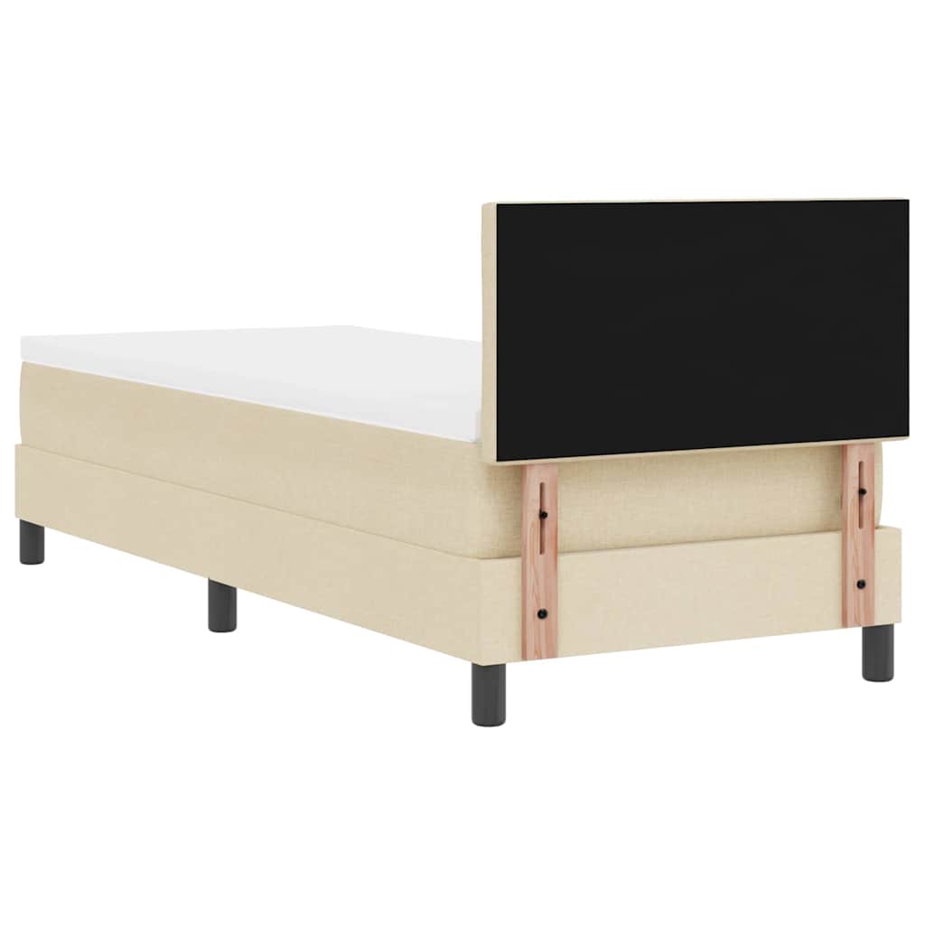 Krevet s opruga kutije s uzglavljem Krema 80 x 200 cm tkanina