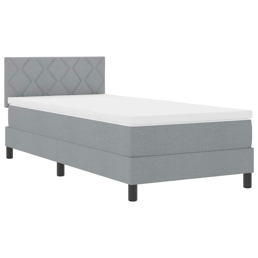 Krevet s opruga kutije Svijetlo siva 100 x 200 cm tkanina