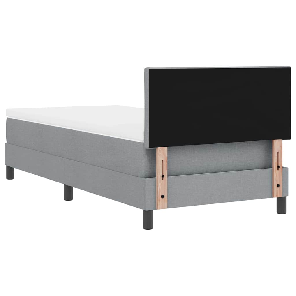 Krevet s opruga kutije Svijetlo siva 100 x 200 cm tkanina