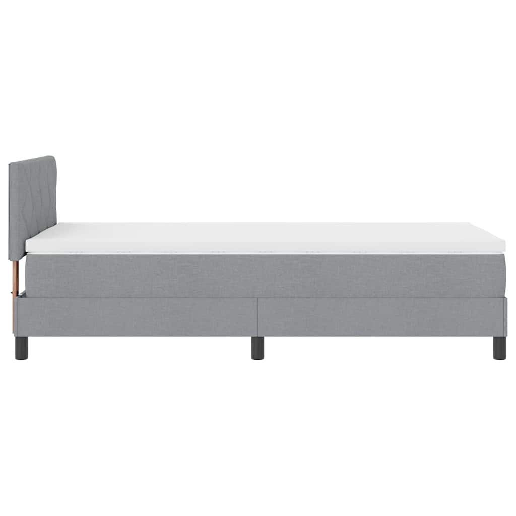 Krevet s opruga kutije Svijetlo siva 100 x 200 cm tkanina