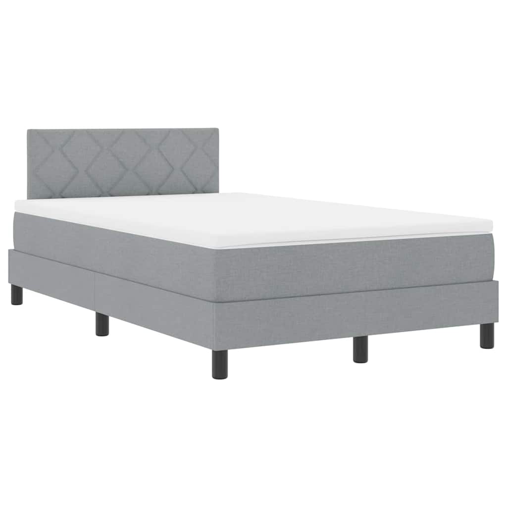 Krevet s opruga kutije Svijetlo siva 120 x 190 cm tkanina
