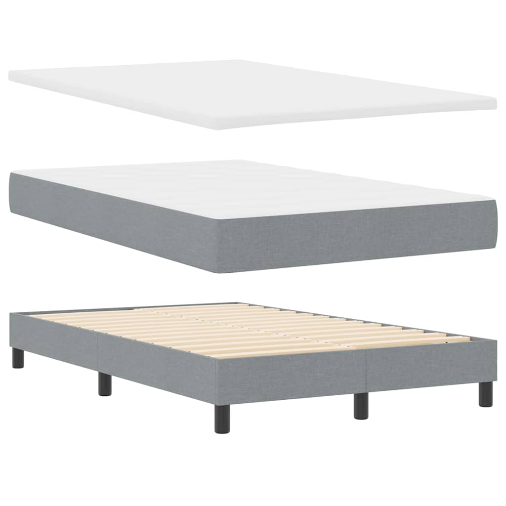 Krevet s opruga kutije Svijetlo siva 120 x 190 cm tkanina
