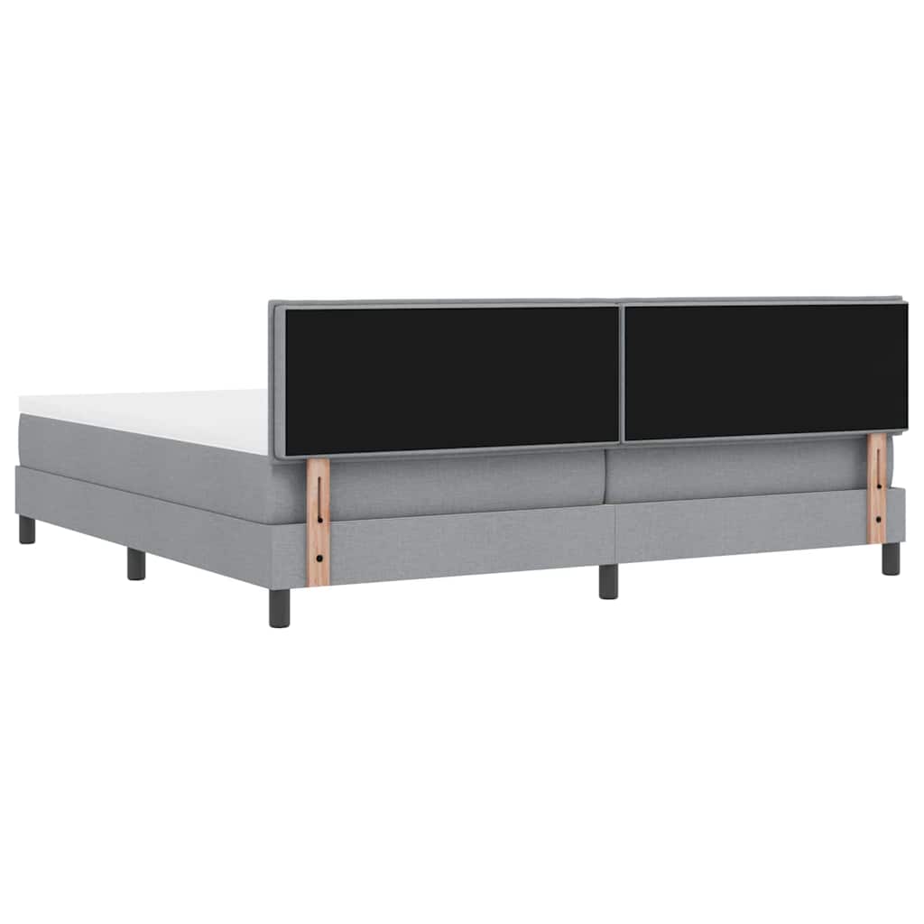 Krevet s opruga kutije Svijetlo siva 200 x 200 cm tkanina