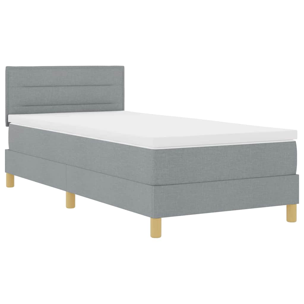 Krevet s opruga kutije Svijetlo siva 90 x 190 cm tkanina