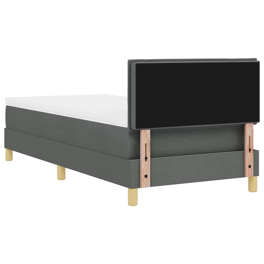 Krevet s opruga kutije Tamno siva 100 x 200 cm tkanina