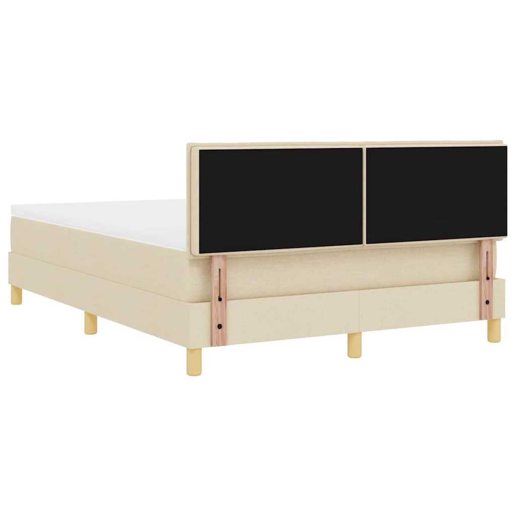 Krevet s opruga kutije s jastukom Krema 140 x 190 cm tkanina