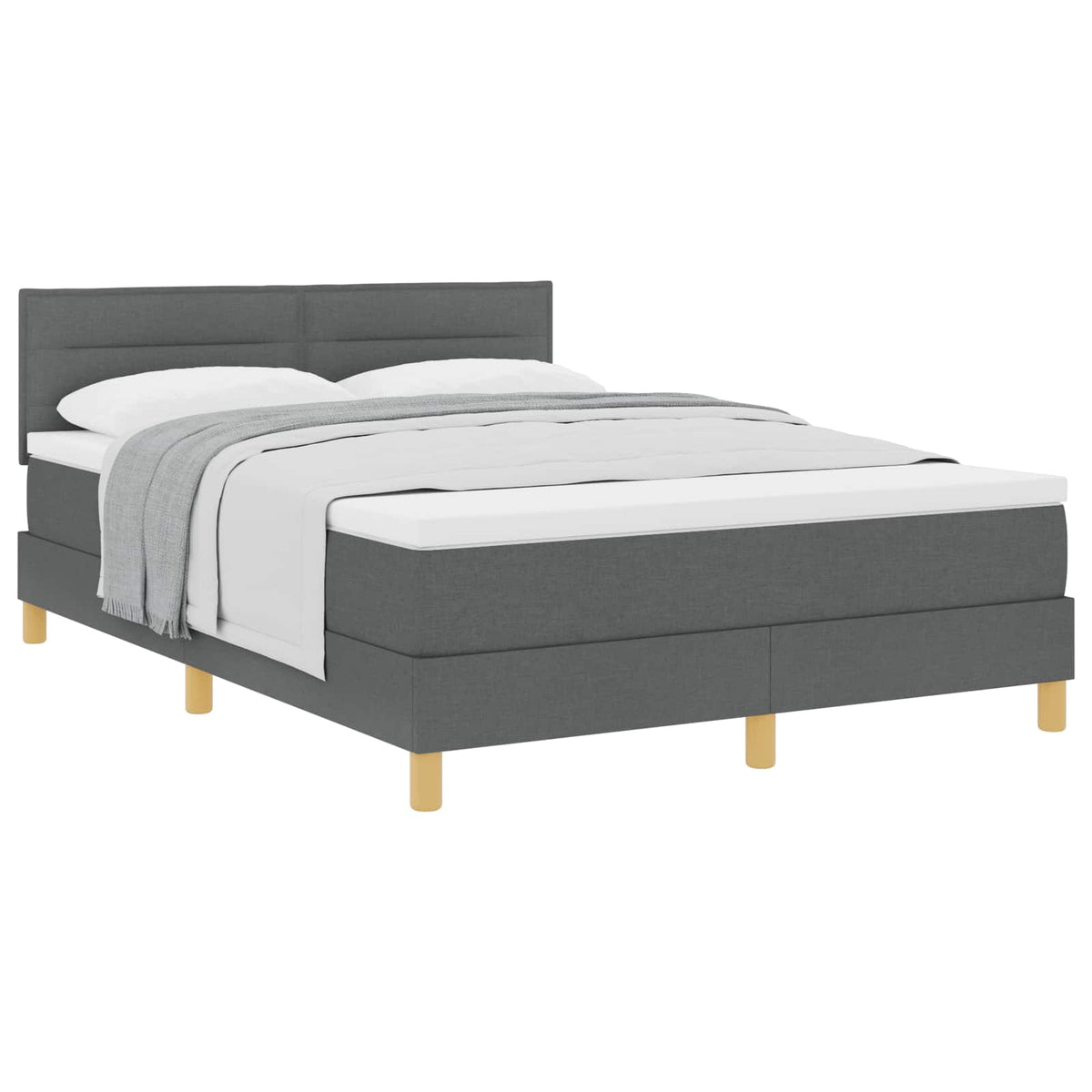 Krevet s opruga kutije Tamno siva 160 x 200 cm tkanina