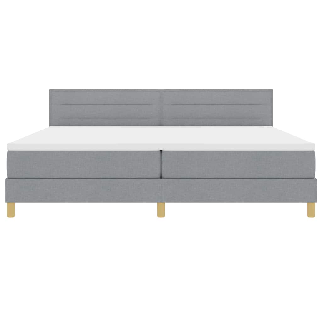 Krevet s opruga kutije Svijetlo siva 200 x 200 cm tkanina
