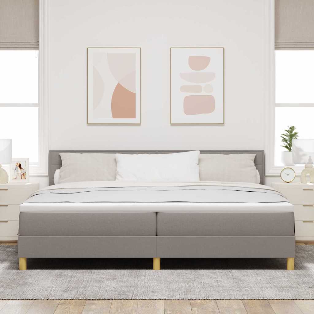 Krevet s opruga kutije Sivo-smeđa 200 x 200 cm tkanina