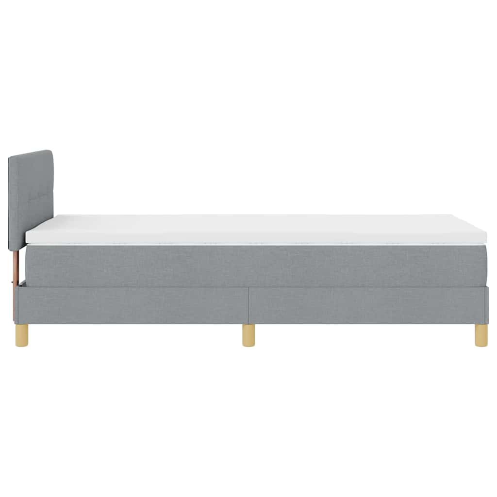 Krevet s opruga kutije Svijetlo siva 90 x 190 cm tkanina