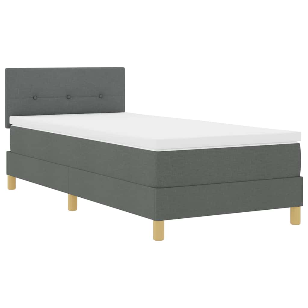Krevet s opruga kutije Tamno siva 90 x 200 cm tkanina