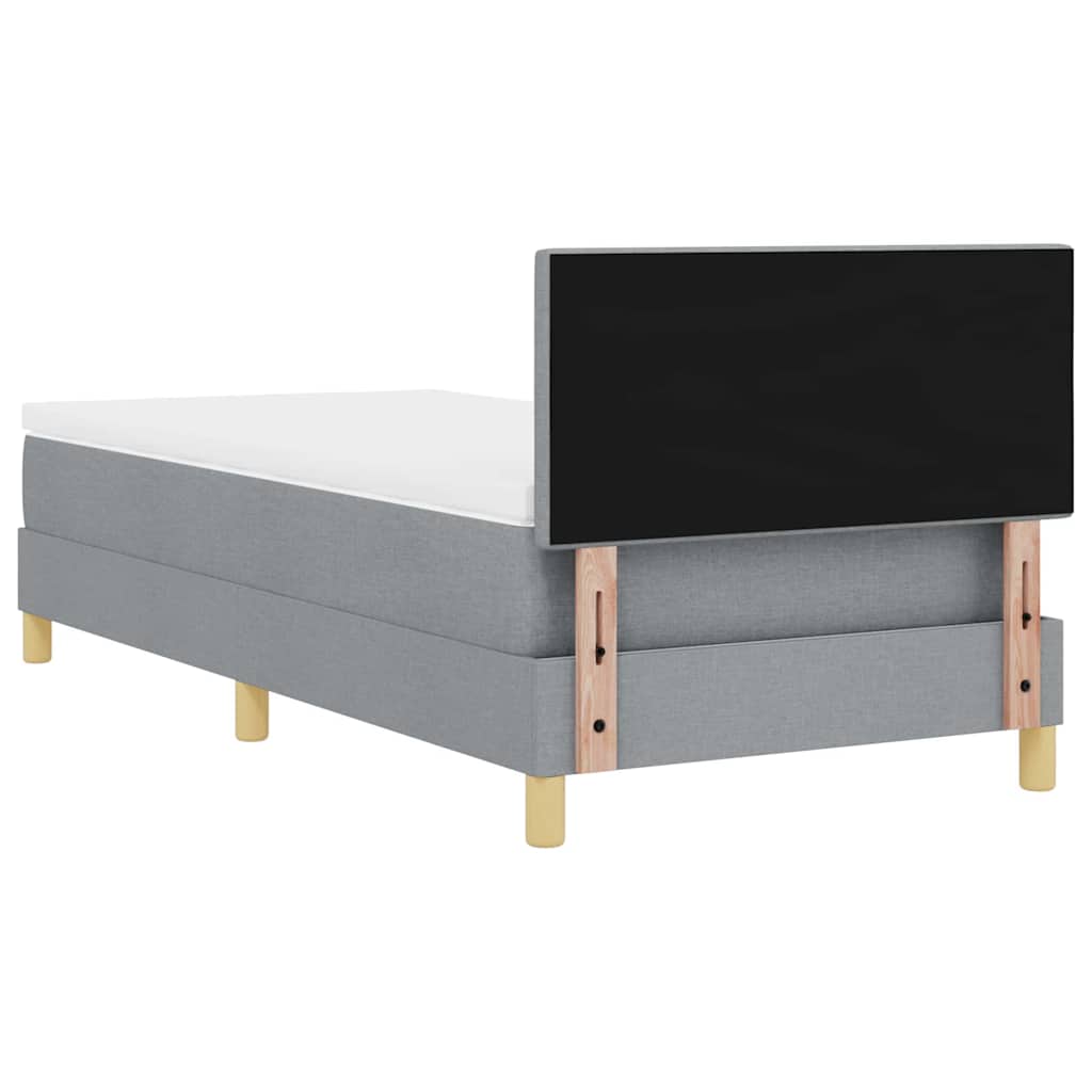 Krevet s opruga kutije Svijetlo siva 100 x 200 cm tkanina