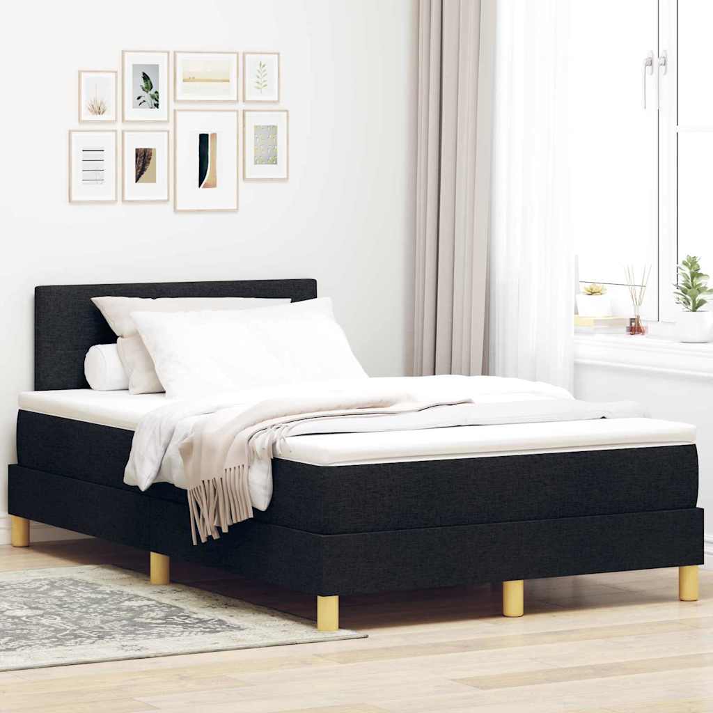 Krevet s opruga kutije s jastukom Crna 120 x 200 cm tkanina