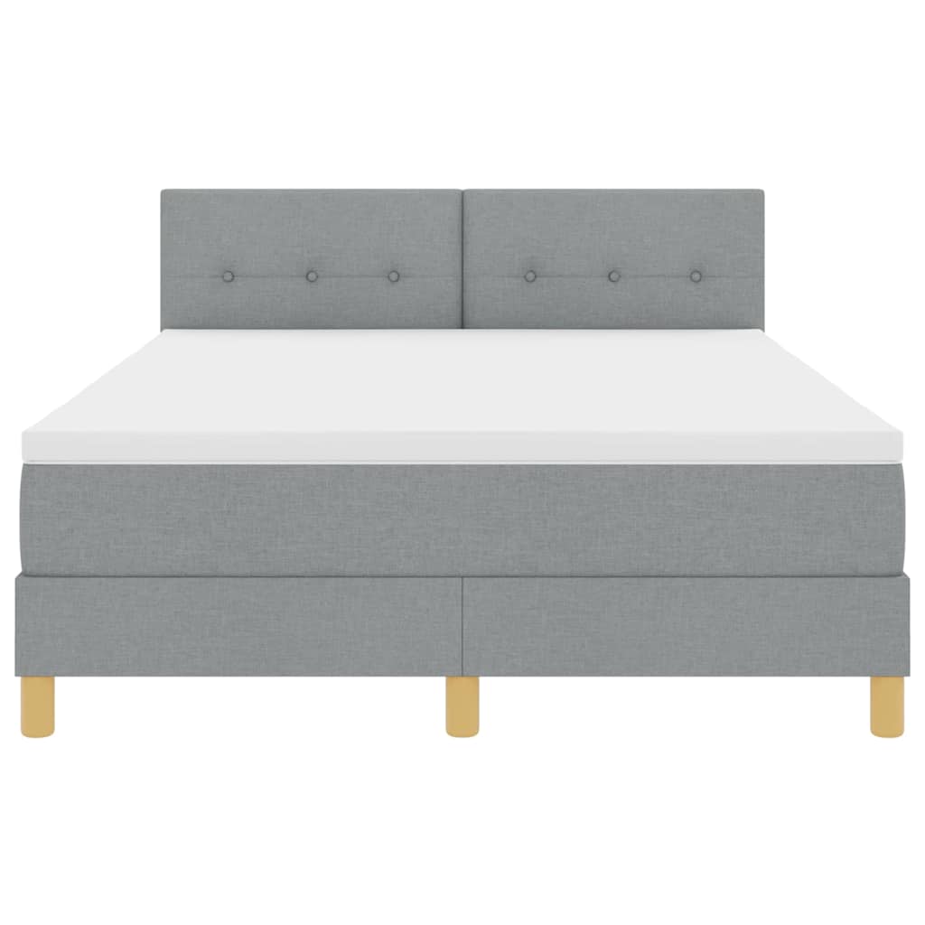 Krevet s opruga kutije Svijetlo siva 140 x 190 cm tkanina